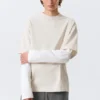 Double-Layered Cotton T-Shirt – Light Beige & White Double-Layered Cotton T-Shirt – Light Beige & White