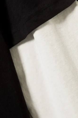 Double-Layered Long-Sleeved T-Shirt – Black & White