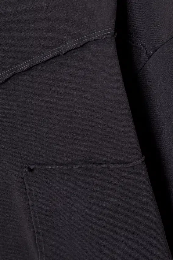 Double Layered Panelled T-Shirt – Black & White Double Layered Panelled T-Shirt – Black & White