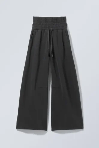 Double-Layered Standard Sweatpants – Black