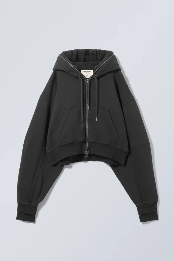 Double-Layered Standard Zip Hoodie – Black Double-Layered Standard Zip Hoodie – Black