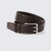 Double Prong Faux Leather Belt – Dark Brown Double Prong Faux Leather Belt – Dark Brown