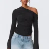 Drape Asymmetric Lyocell Top – Black Drape Asymmetric Lyocell Top – Black