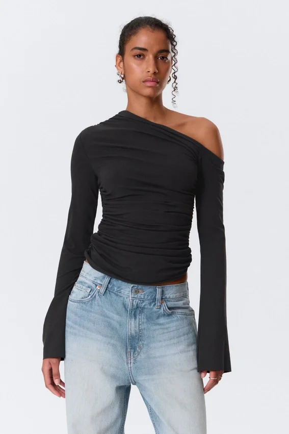 Drape Asymmetric Lyocell Top – Black Drape Asymmetric Lyocell Top – Black