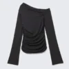 Drape Asymmetric Lyocell Top – Black Drape Asymmetric Lyocell Top – Black