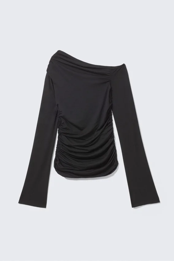 Drape Asymmetric Lyocell Top – Black Drape Asymmetric Lyocell Top – Black