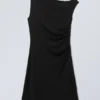 Drape Mini Dress – Black Drape Mini Dress – Black