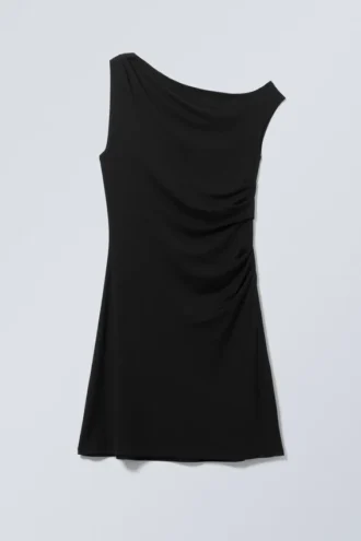 Drape Mini Dress – Black