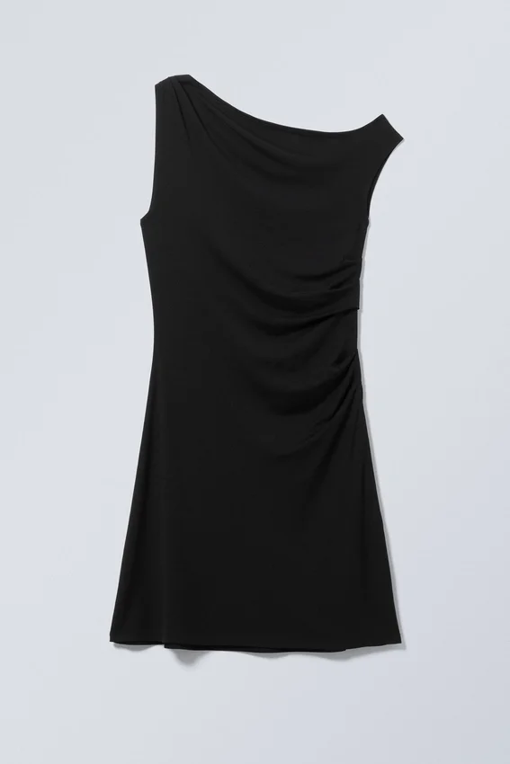 Drape Mini Dress – Black Drape Mini Dress – Black