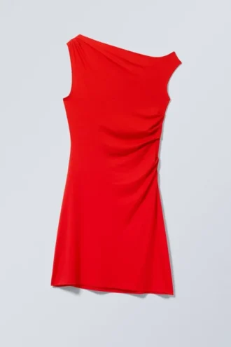 Drape Mini Dress – Red