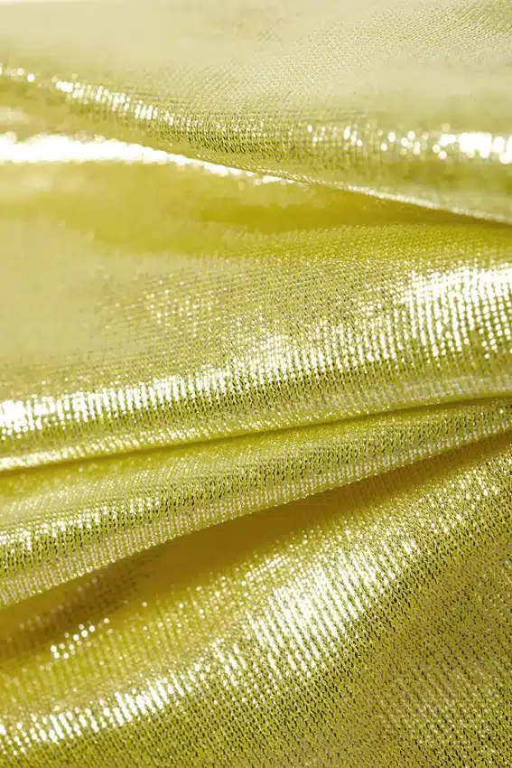 Draped Bandeau Bikini Top – Shiny Yellow Draped Bandeau Bikini Top – Shiny Yellow