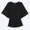 Draped Fitted T-Shirt – Black