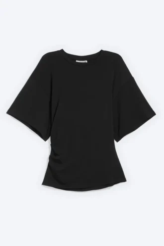 Draped Fitted T-Shirt – Black
