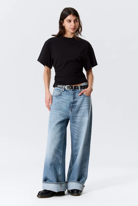 Draped Fitted T-Shirt – Black Draped Fitted T-Shirt – Black