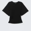 Draped Fitted T-Shirt – Black Draped Fitted T-Shirt – Black
