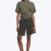 Draped Fitted T-Shirt – Dark Grey Stripe Draped Fitted T-Shirt – Dark Grey Stripe