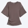Draped Fitted T-Shirt – Dusty Plum Draped Fitted T-Shirt – Dusty Plum