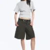 Draped Fitted T-Shirt – Grey Melange Draped Fitted T-Shirt – Grey Melange