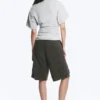 Draped Fitted T-Shirt – Grey Melange Draped Fitted T-Shirt – Grey Melange