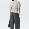 Draped Fitted T-Shirt – Grey Melange Draped Fitted T-Shirt – Grey Melange