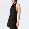 Draped Halter Cowl Neck Midi Dress – Black Draped Halter Cowl Neck Midi Dress – Black