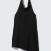 Draped Halter Cowl Neck Midi Dress – Black Draped Halter Cowl Neck Midi Dress – Black