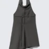 Draped Halter Cowl Neck Midi Dress – Striped Dark Grey Draped Halter Cowl Neck Midi Dress – Striped Dark Grey