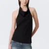 Draped Halter Cowl-Neck Top – Black Draped Halter Cowl-Neck Top – Black