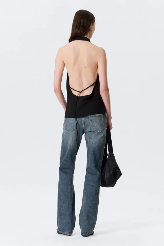 Draped Halter Cowl-Neck Top – Black Draped Halter Cowl-Neck Top – Black