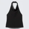 Draped Halter Cowl-Neck Top – Black Draped Halter Cowl-Neck Top – Black