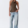 Draped Halter Cowl-Neck Top – Striped Brown Draped Halter Cowl-Neck Top – Striped Brown