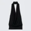 Draped Halter Jersey Top – Black Draped Halter Jersey Top – Black
