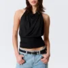 Draped Halter Top – Black Draped Halter Top – Black