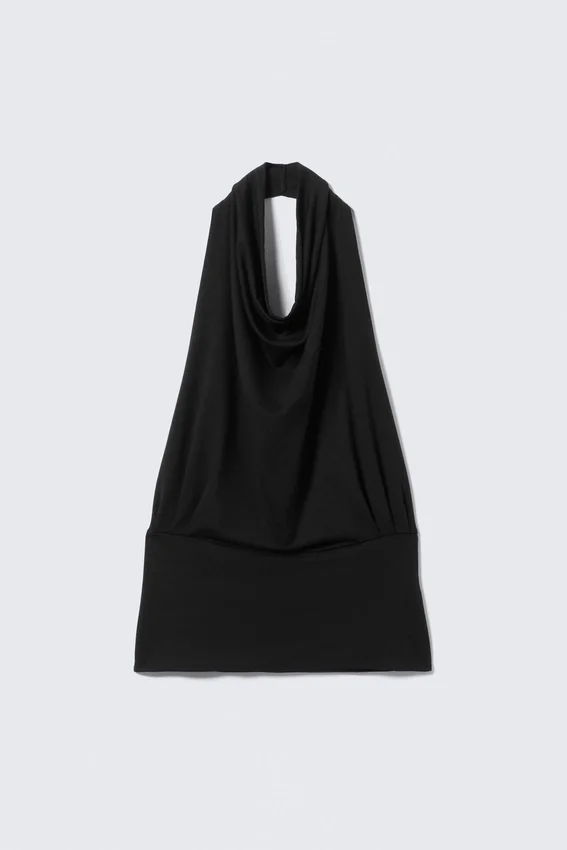 Draped Halter Top – Black Draped Halter Top – Black