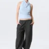 Draped Halter Top – Light Blue Draped Halter Top – Light Blue