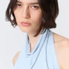 Draped Halter Top – Light Blue Draped Halter Top – Light Blue
