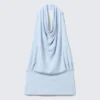 Draped Halter Top – Light Blue Draped Halter Top – Light Blue