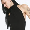 Draped Halterneck Top – Black Draped Halterneck Top – Black