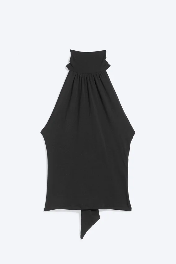 Draped Halterneck Top – Black Draped Halterneck Top – Black