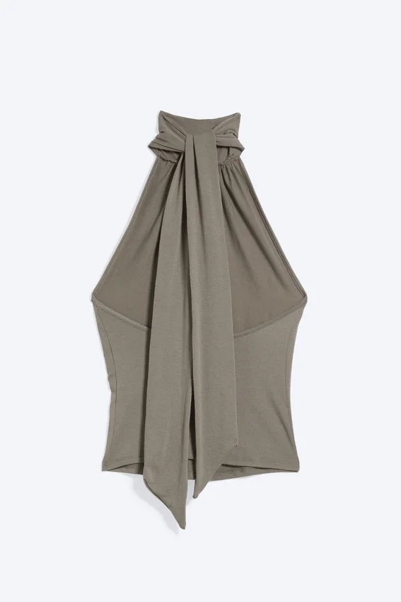 Draped Halterneck Top – Dusty Mole Draped Halterneck Top – Dusty Mole
