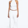 Draped Halterneck Top – White Draped Halterneck Top – White