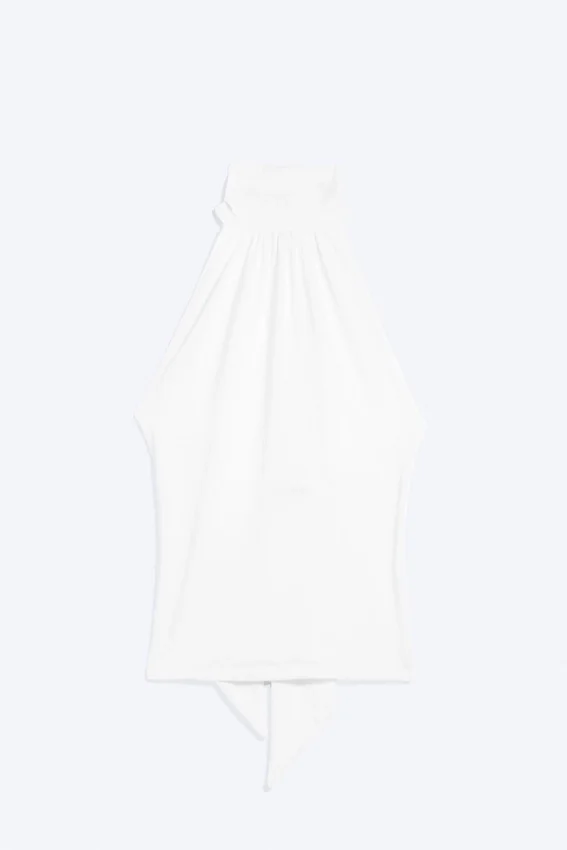 Draped Halterneck Top – White Draped Halterneck Top – White