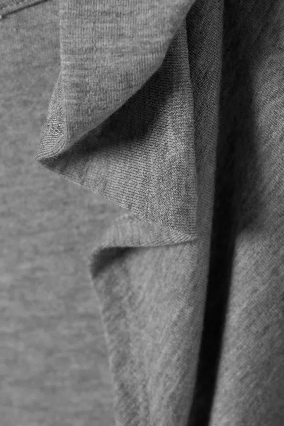 Draped Hooded Sleeveless Lyocell Top – Grey Melange Draped Hooded Sleeveless Lyocell Top – Grey Melange