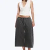 Draped Hooded Sleeveless Lyocell Top – White Draped Hooded Sleeveless Lyocell Top – White