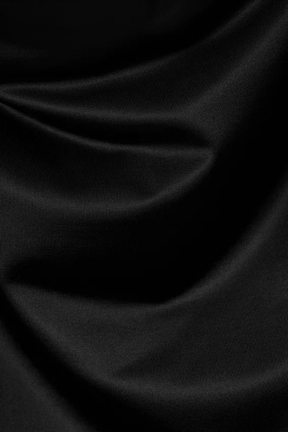 Draped Jersey One-Sleeved Dress – Black Draped Jersey One-Sleeved Dress – Black