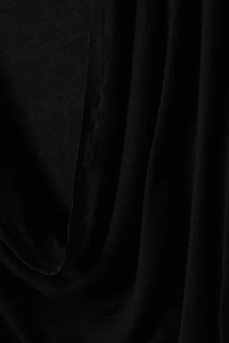 Draped Long-Sleeved Top – Black