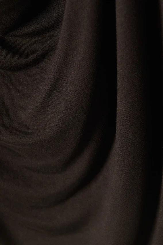 Draped Long-Sleeved Top – Dark Brown Draped Long-Sleeved Top – Dark Brown