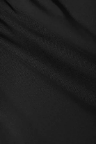 Draped One-Shoulder Nylon Top – Black