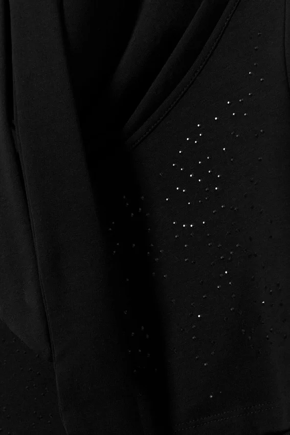 Draped Rhinestone Waterfall Top – Black Draped Rhinestone Waterfall Top – Black