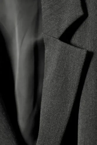 Draped Suiting Blazer – Dark Grey Melange